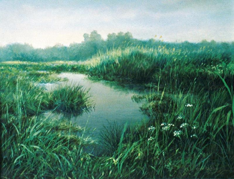 Realistische Landschaftsmalerei in Acryl