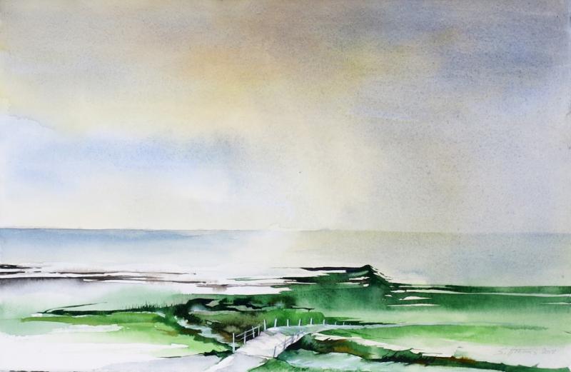 Halligmotive in Aquarell