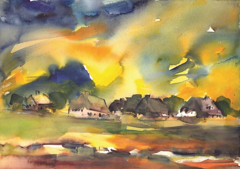 Expressive Aquarellmalerei